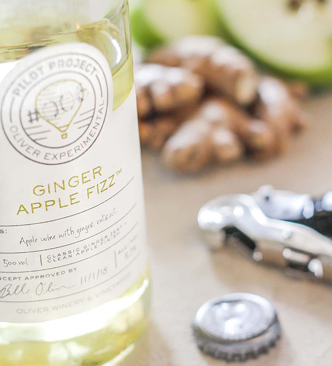 Oliver Winery experimental Pilot Project series | Apple wine with ginger extract