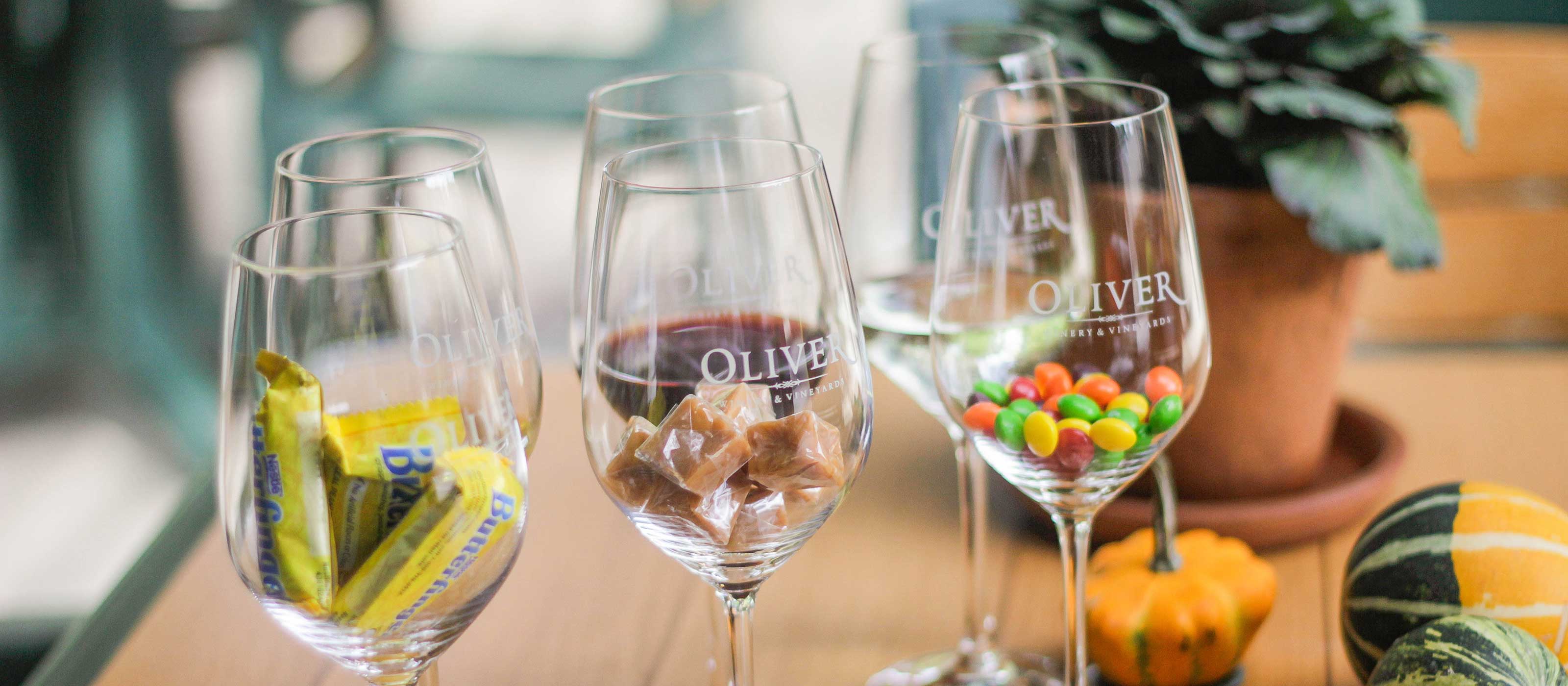 Classic Halloween candies paired with your favorite Oliver Wines