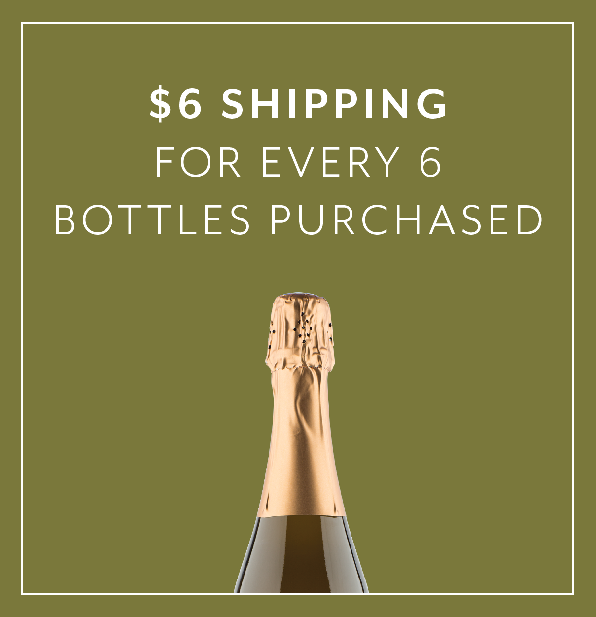 Oliver Winery wine bottle with cork, to promote the $6 shipping promotion