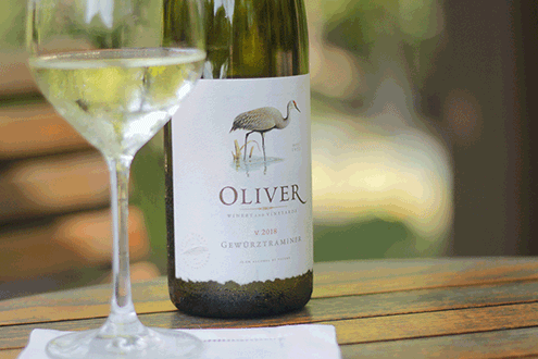 Oliver Gewürztraminer enjoyed on the patio on a hot summer evening.