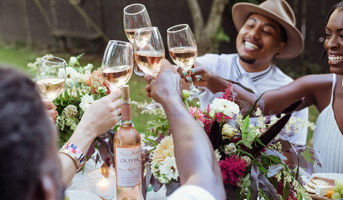 Oliver Cherry Moscato is made with real cherry juice.
