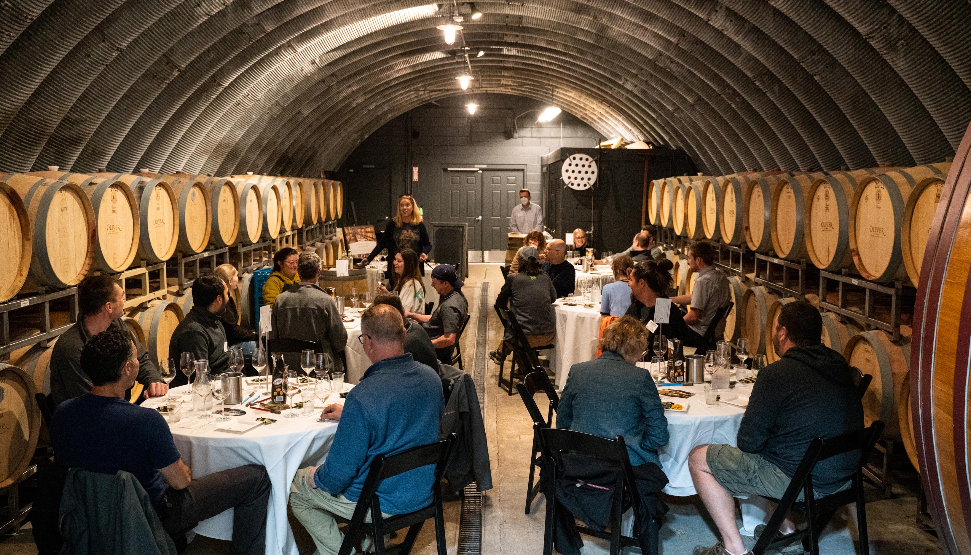 Staff gather each month to learn about the industry, Oliver's winemaking philosophy, pairings, and more.