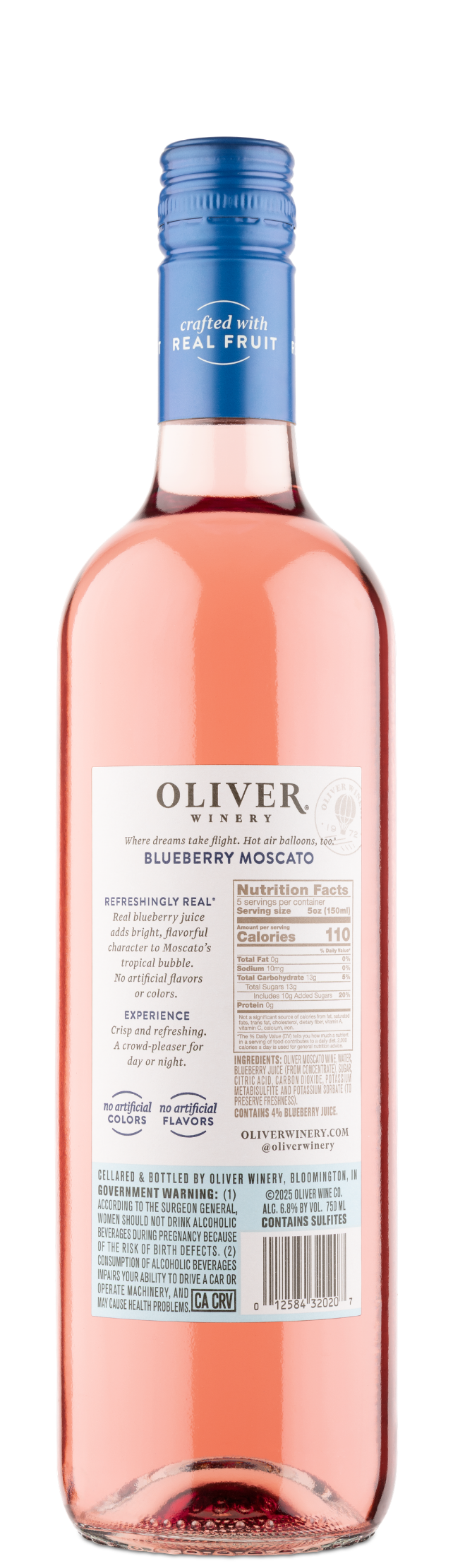 Oliver Winery Vine Series Blueberry Moscato Nutrition Information