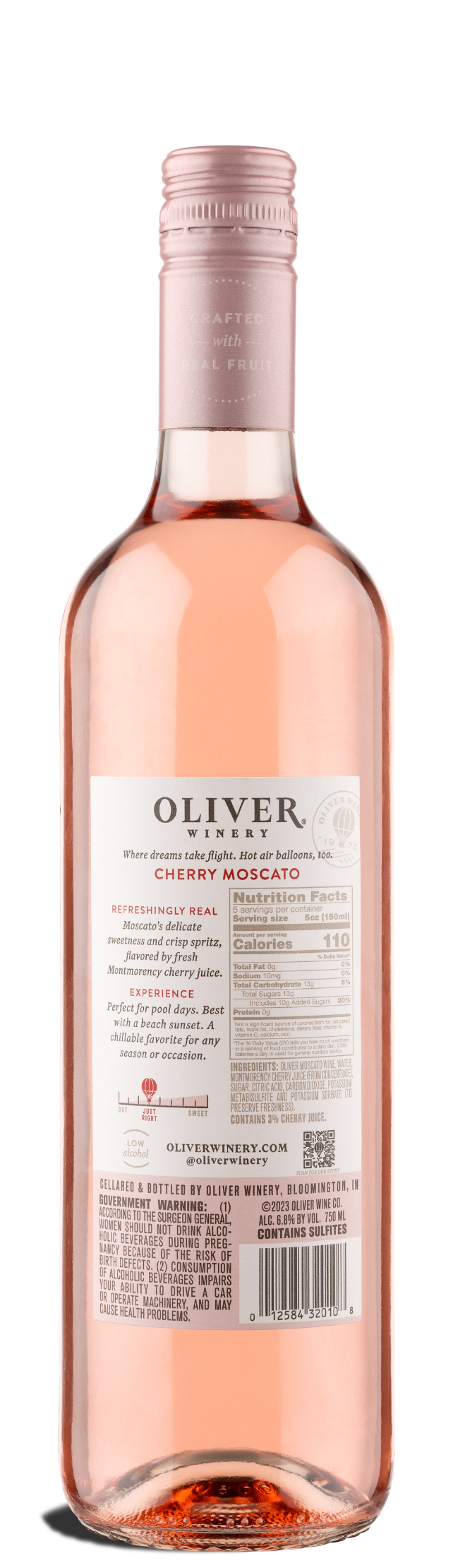 Oliver Winery Vine Series Cherry Moscato Nutrition Information