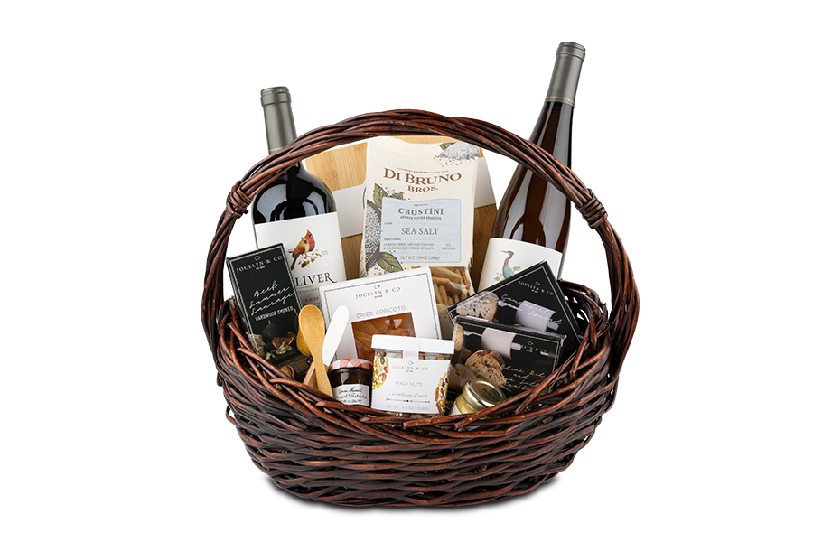 Oliver Picnic for 2 Basket with Dry Red Blend and Riesling