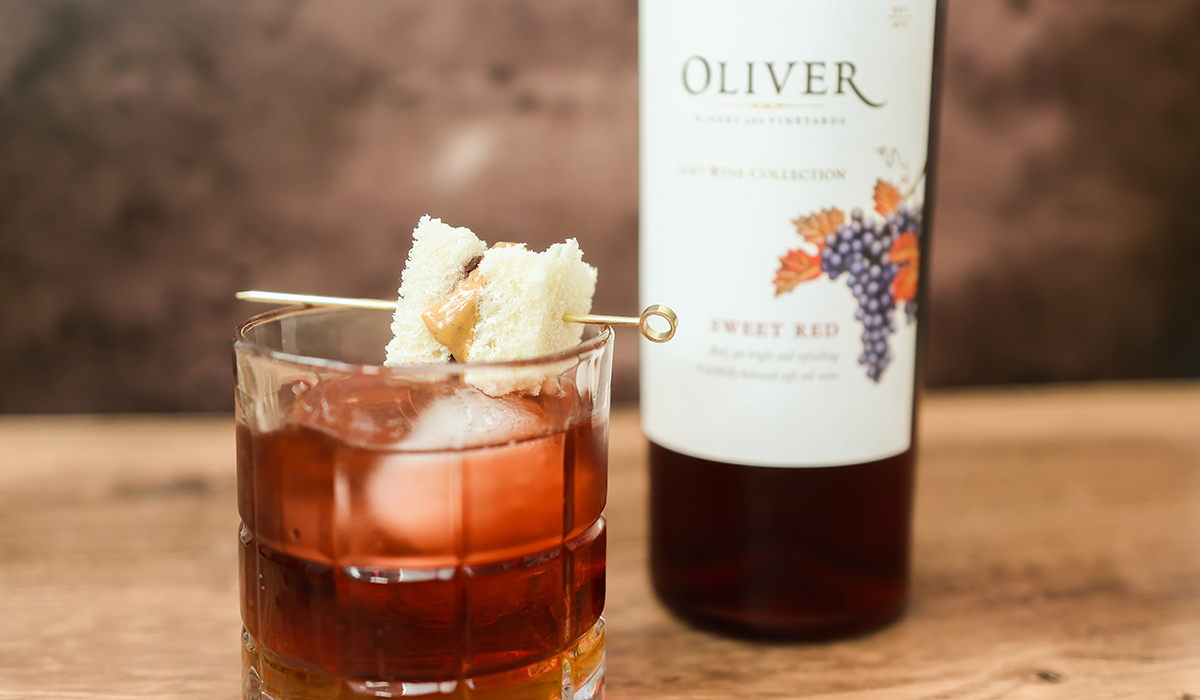 Sweet Red PB&J wine cocktail