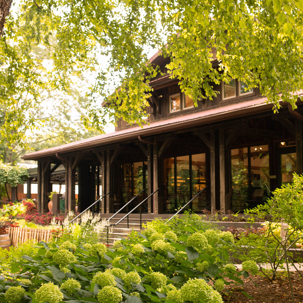 Oliver Winery's beautiful park-like gardens are full of summer blooms