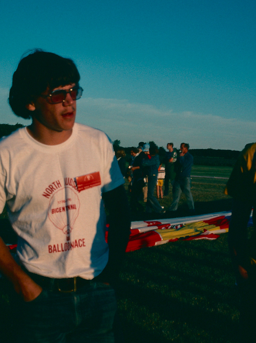 Newly licensed balloon pilot, Bill Oliver, at the Judson balloon race in 1976