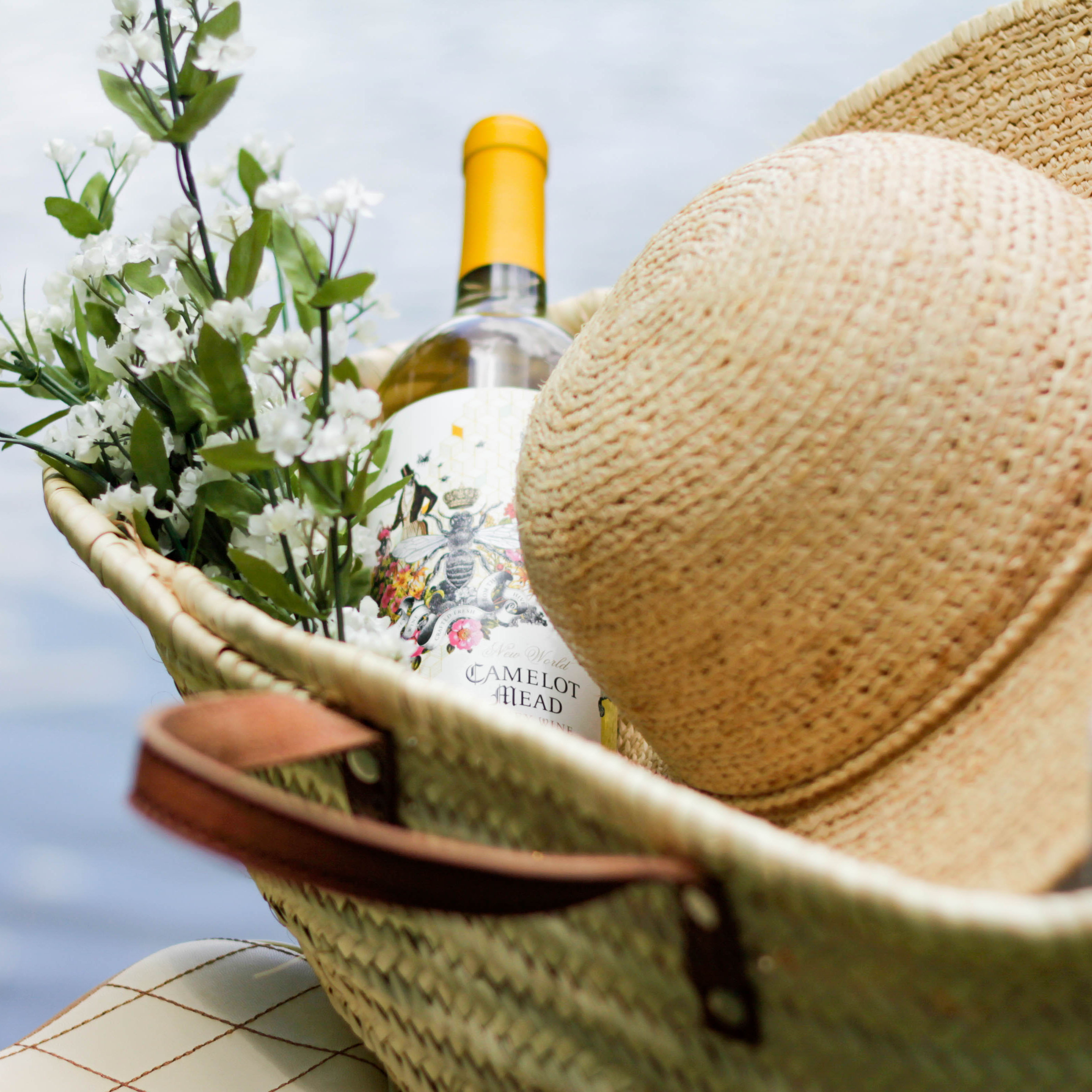 Oliver Winery Camelot Mead, fresh and bright in a bicycle basket