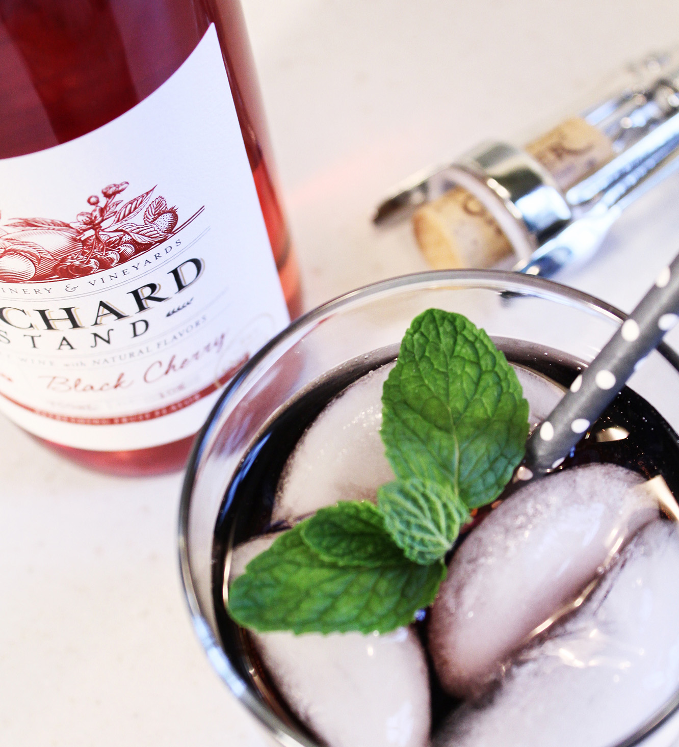 Orchard Stand Black Cherry Cola Honey Wine Cocktail