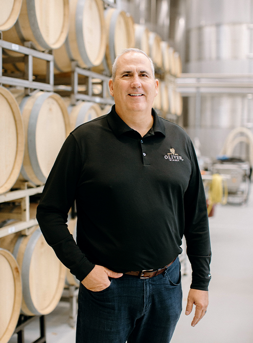 Pat Brown, Oliver Winery CEO at the company''s Bloomington, Indiana headquarters.