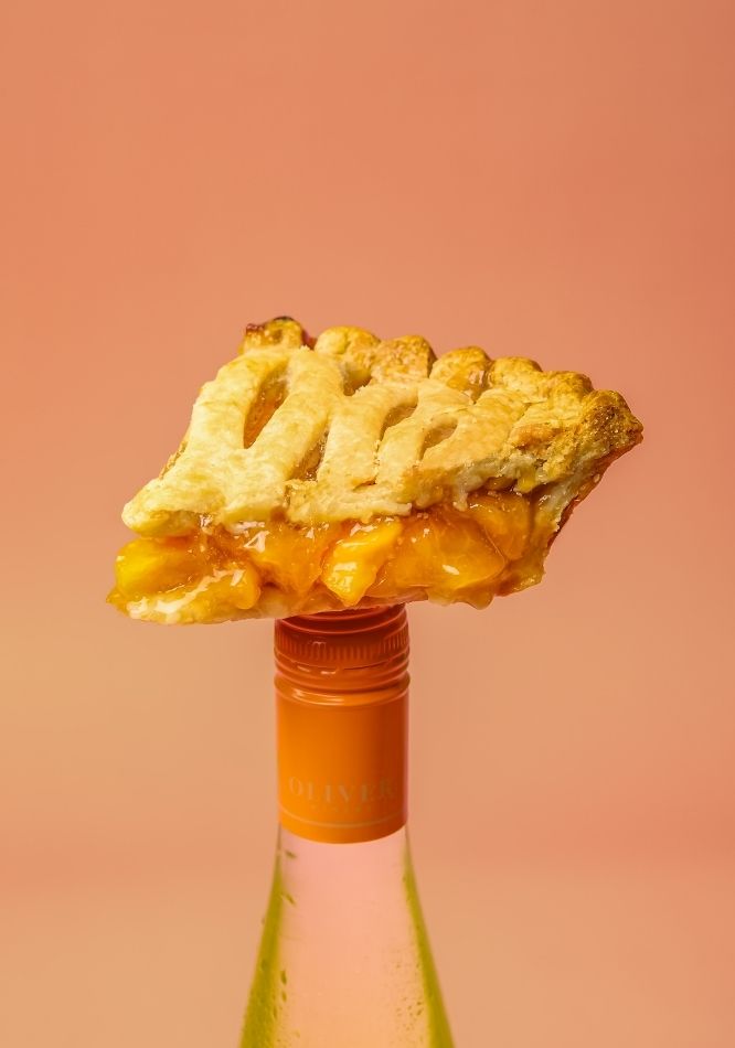 Peach Pie Balancing on Oliver Winery Peach Pie Wine