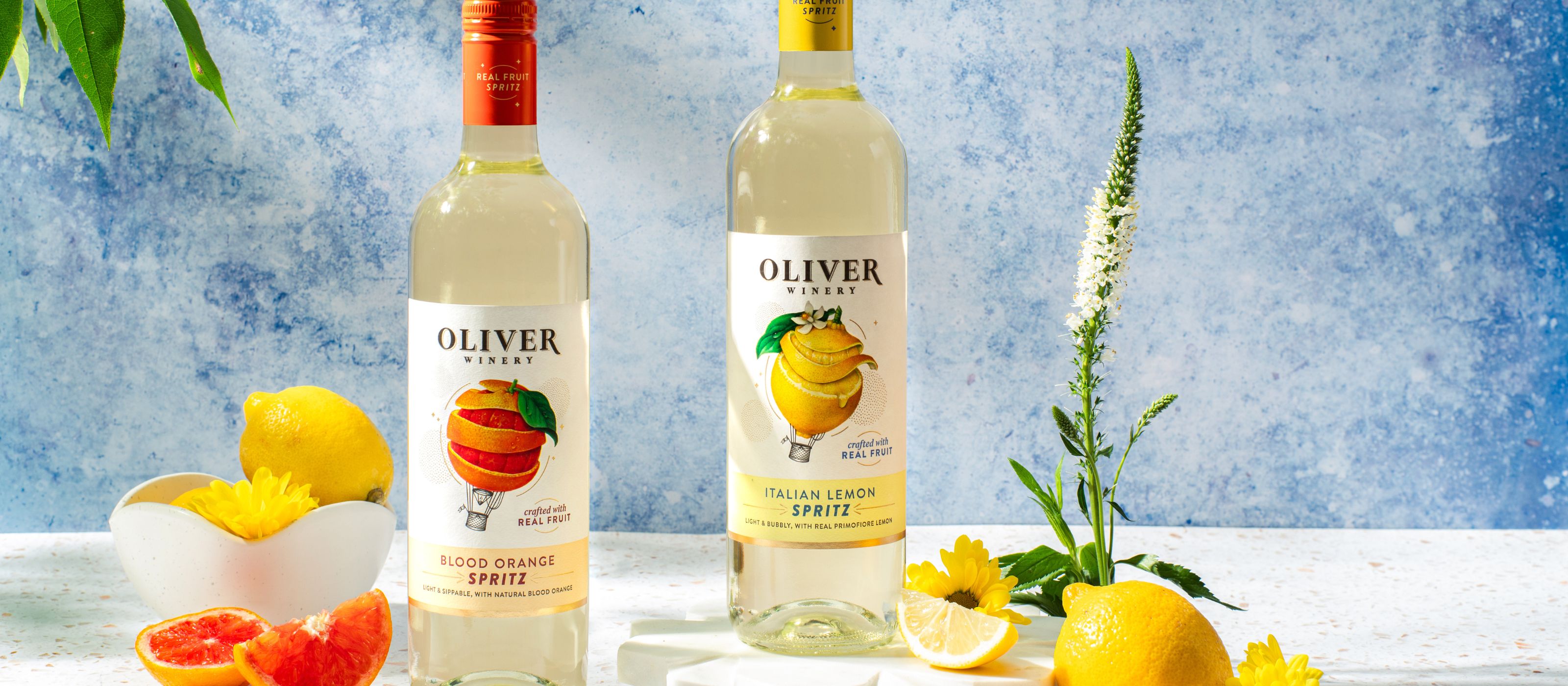 Oliver Winery Blood Orange Spritz and Italian Lemon Spritz
