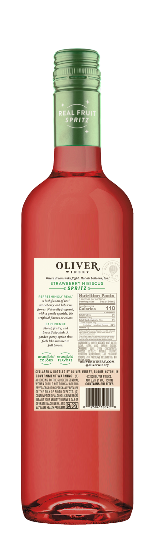 Oliver Winery Strawberry Spritz Nutrition Information