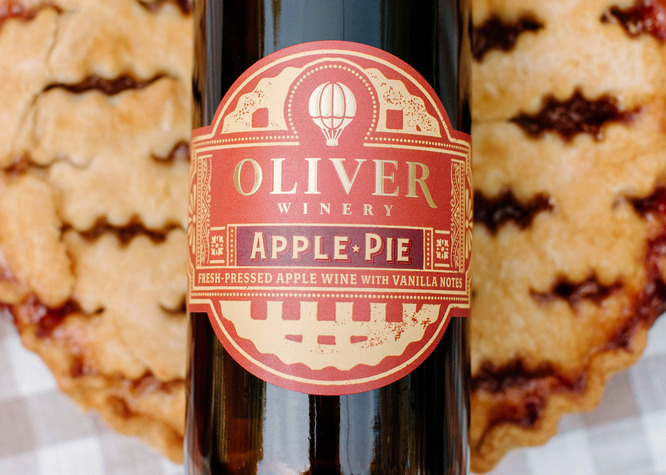 Oliver Winery Apple Pie Overlaid on An Actual Apple Pie