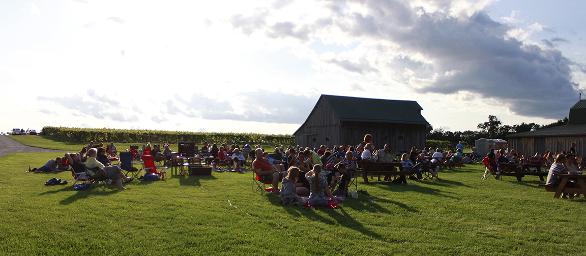 Guests enjoy live music at Oliver Winery's Creekbend Vineyard during Cork & Fork.