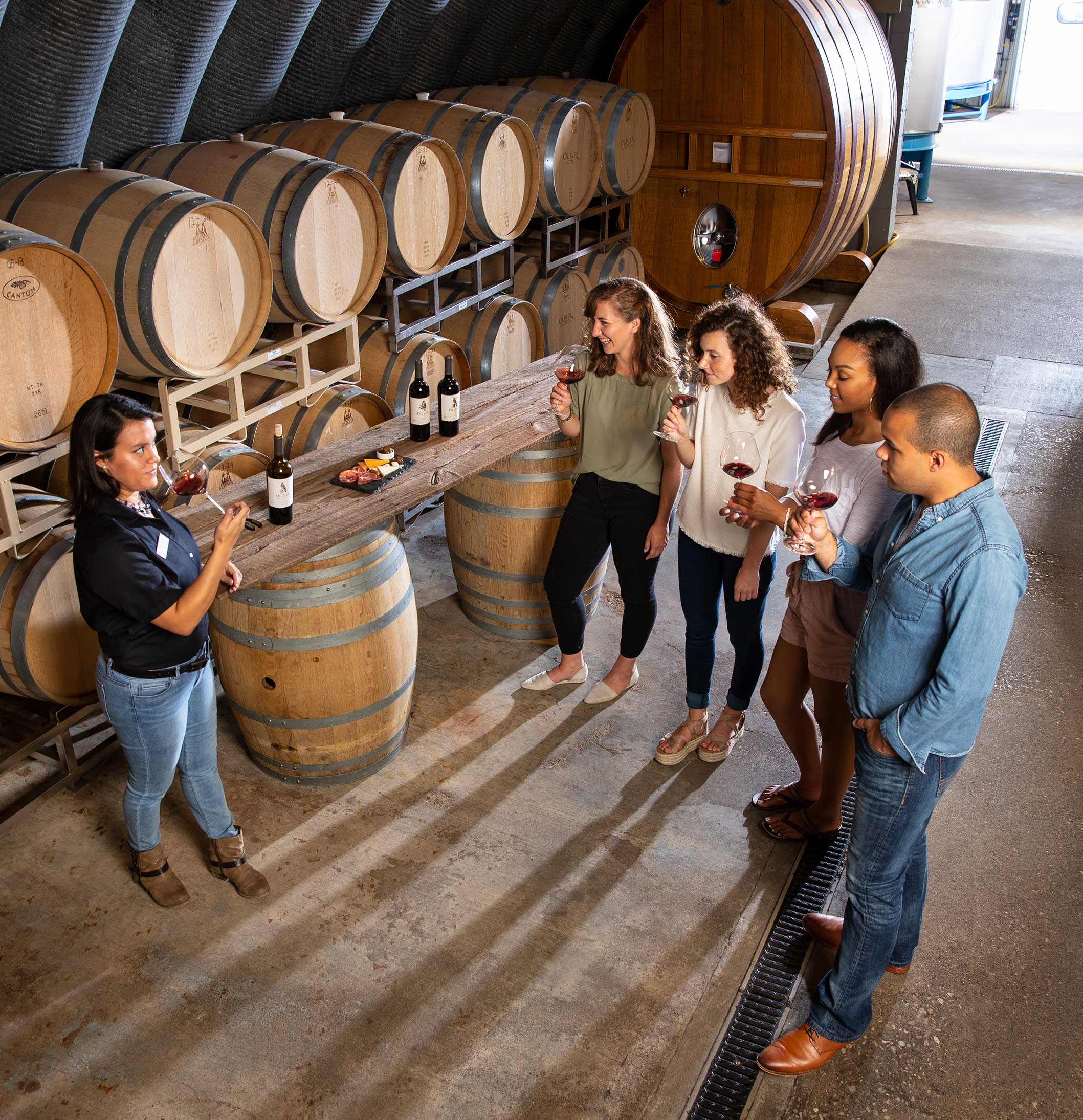 Oliver wines in cellar